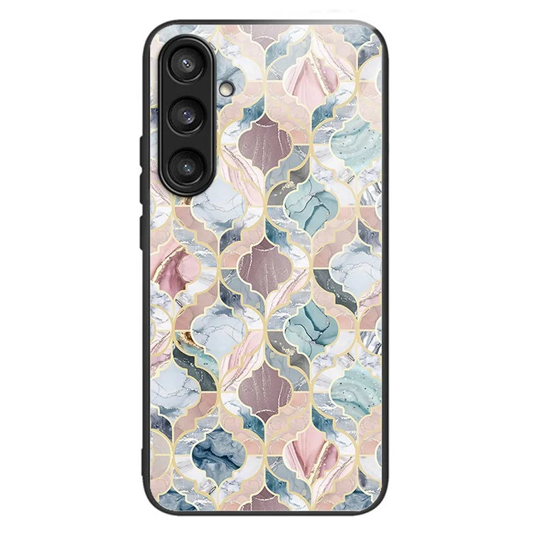For Samsung Galaxy S23 FE Phone Case Patterned Tempered Glass + TPU Shock Protective Cover