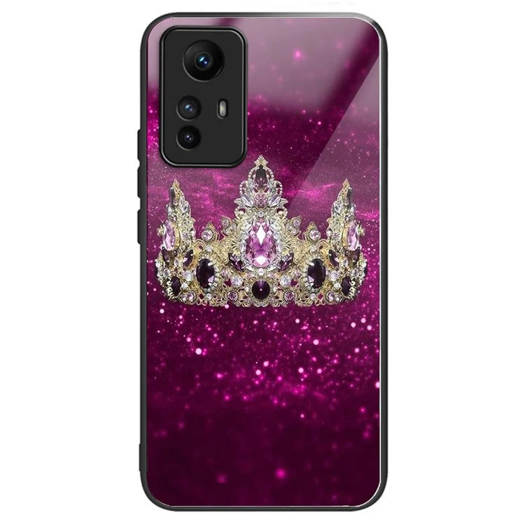 For Xiaomi Redmi Note 12S 4G Pattern Design Tempered Glass Phone Case Anti-Drop Cover