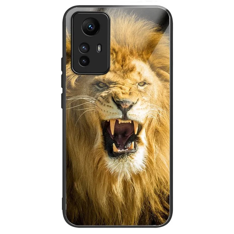 For Xiaomi Redmi Note 12S 4G Pattern Design Tempered Glass Phone Case Anti-Drop Cover