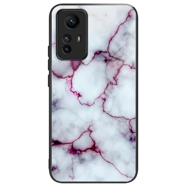For Xiaomi Redmi Note 12S 4G Pattern Design Tempered Glass Phone Case Anti-Drop Cover