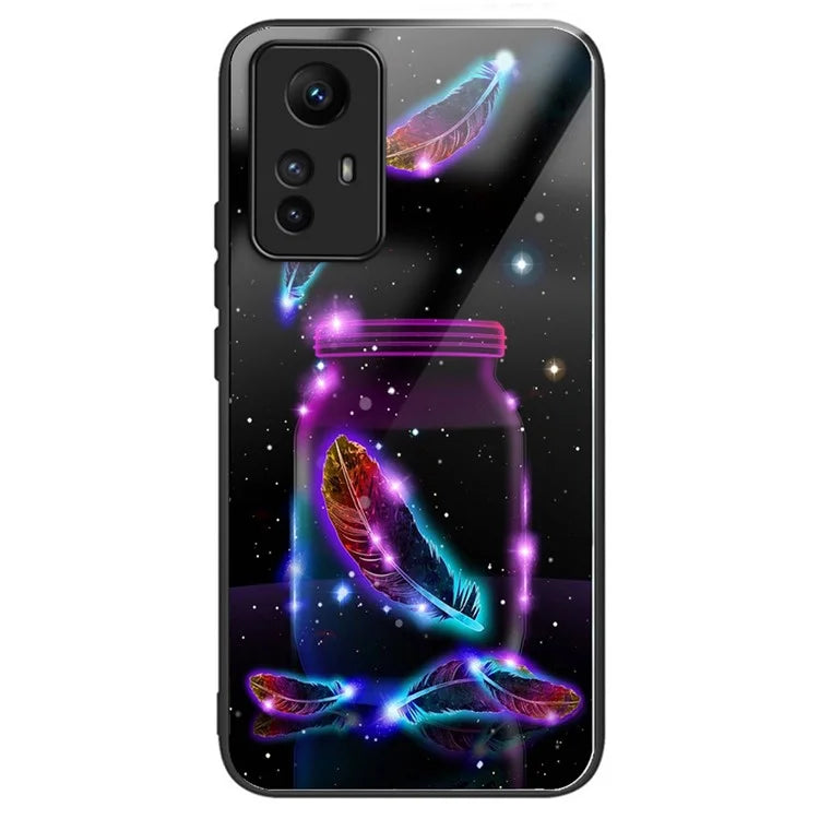 For Xiaomi Redmi Note 12S 4G Pattern Design Tempered Glass Phone Case Anti-Drop Cover