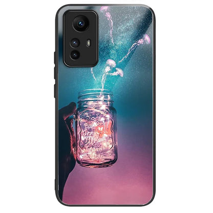 For Xiaomi Redmi Note 12S 4G Pattern Design Tempered Glass Phone Case Anti-Drop Cover