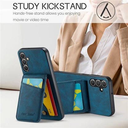 FIERRE SHANN For Samsung Galaxy A15 4G / 5G Cell Phone Case PU+TPU Crazy Horse Texture Cover