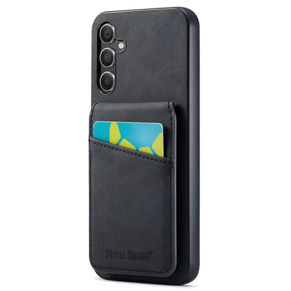 FIERRE SHANN For Samsung Galaxy A14 4G / 5G Case Card Slots PU Leather+TPU Phone Cover