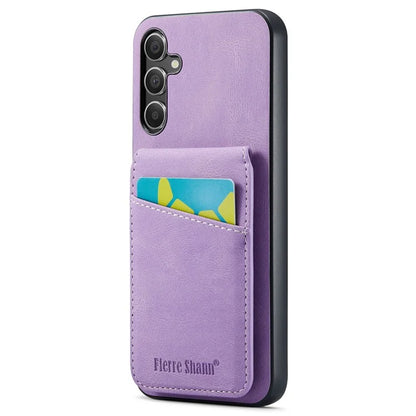 FIERRE SHANN For Samsung Galaxy A13 5G Cell Phone Case Card Slots PU+TPU Back Cover