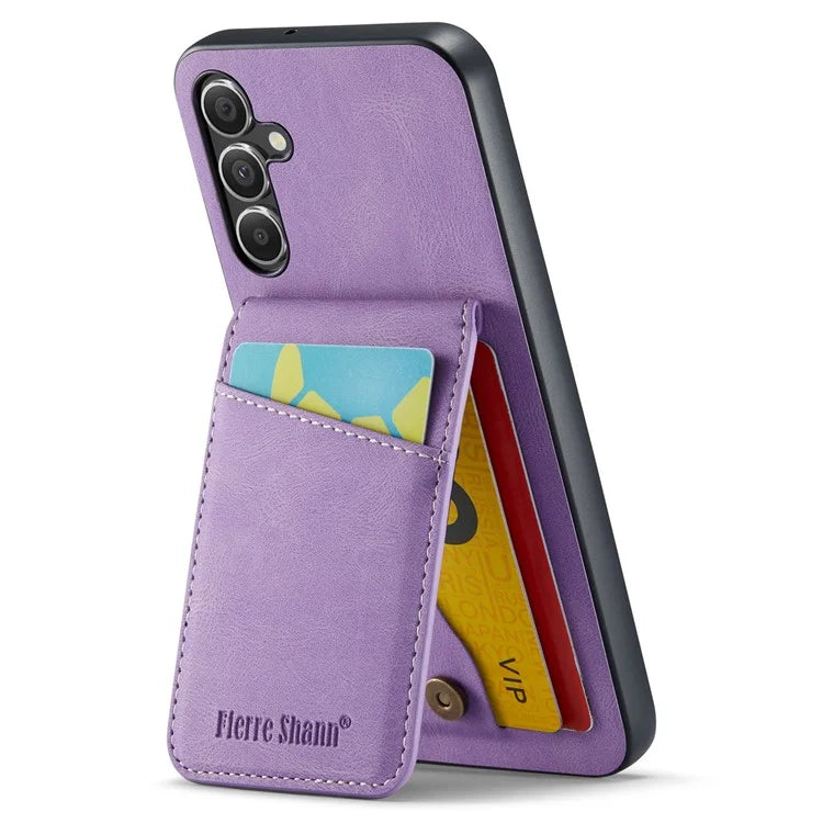 FIERRE SHANN For Samsung Galaxy A13 5G Cell Phone Case Card Slots PU+TPU Back Cover
