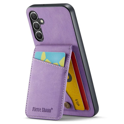 FIERRE SHANN For Samsung Galaxy A13 5G Cell Phone Case Card Slots PU+TPU Back Cover