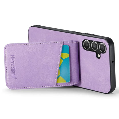 FIERRE SHANN For Samsung Galaxy A13 5G Cell Phone Case Card Slots PU+TPU Back Cover