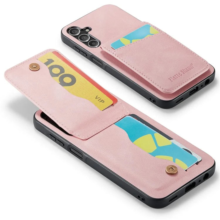 FIERRE SHANN For Samsung Galaxy A13 5G Cell Phone Case Card Slots PU+TPU Back Cover