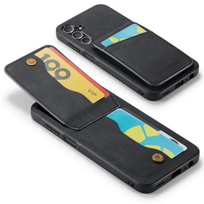 FIERRE SHANN For Samsung Galaxy A13 5G Cell Phone Case Card Slots PU+TPU Back Cover