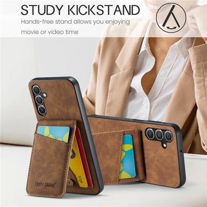 FIERRE SHANN For Samsung Galaxy A13 5G Cell Phone Case Card Slots PU+TPU Back Cover