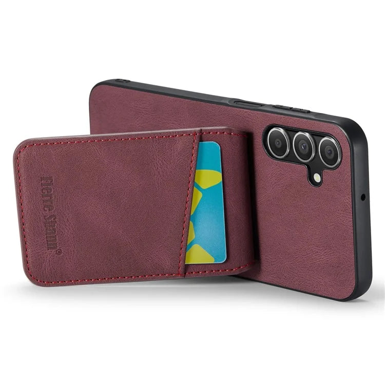 FIERRE SHANN For Samsung Galaxy A13 5G Cell Phone Case Card Slots PU+TPU Back Cover