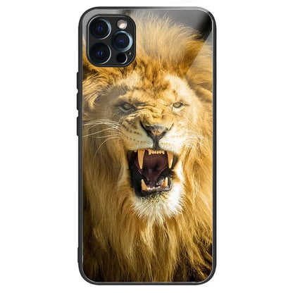 For iPhone 15 Pro Max Tempered Glass Back Cover Phone Case Pattern Anti-Scratch