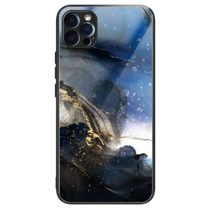 For iPhone 15 Pro Max Tempered Glass Back Cover Phone Case Pattern Anti-Scratch