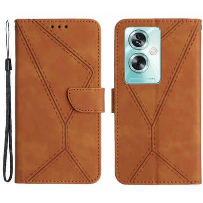 HT05 For Oppo A59 5G Skin-Feel Leather Case Wallet Splicing Phone Cover