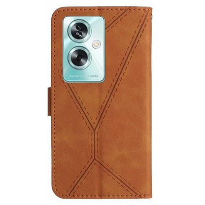 HT05 For Oppo A59 5G Skin-Feel Leather Case Wallet Splicing Phone Cover