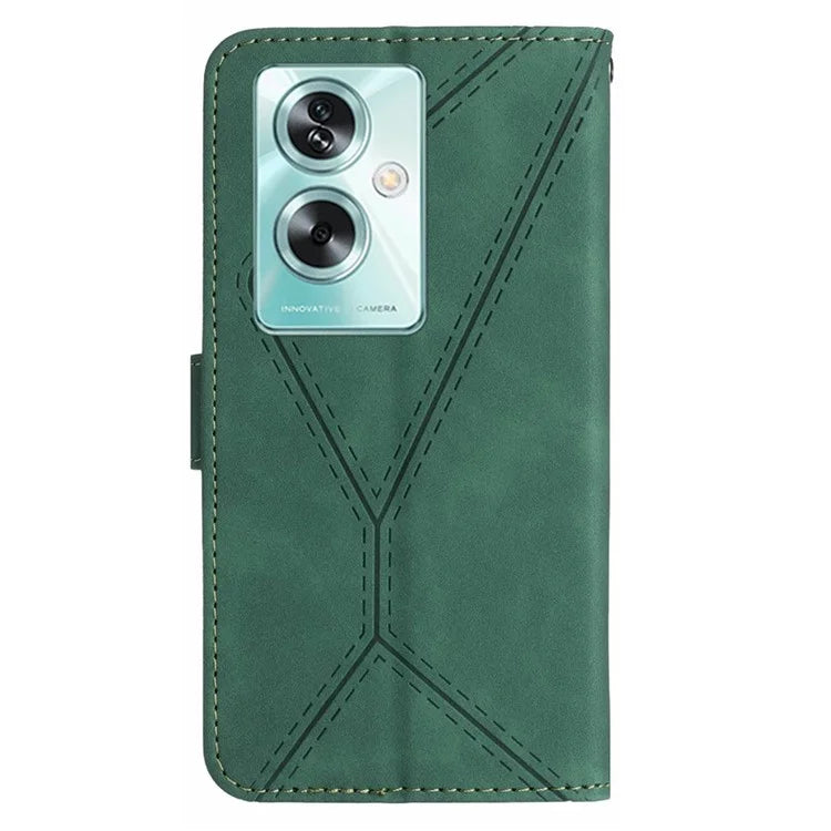 HT05 For Oppo A59 5G Skin-Feel Leather Case Wallet Splicing Phone Cover