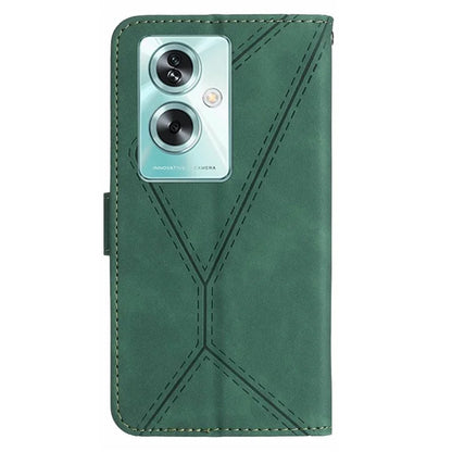 HT05 For Oppo A59 5G Skin-Feel Leather Case Wallet Splicing Phone Cover