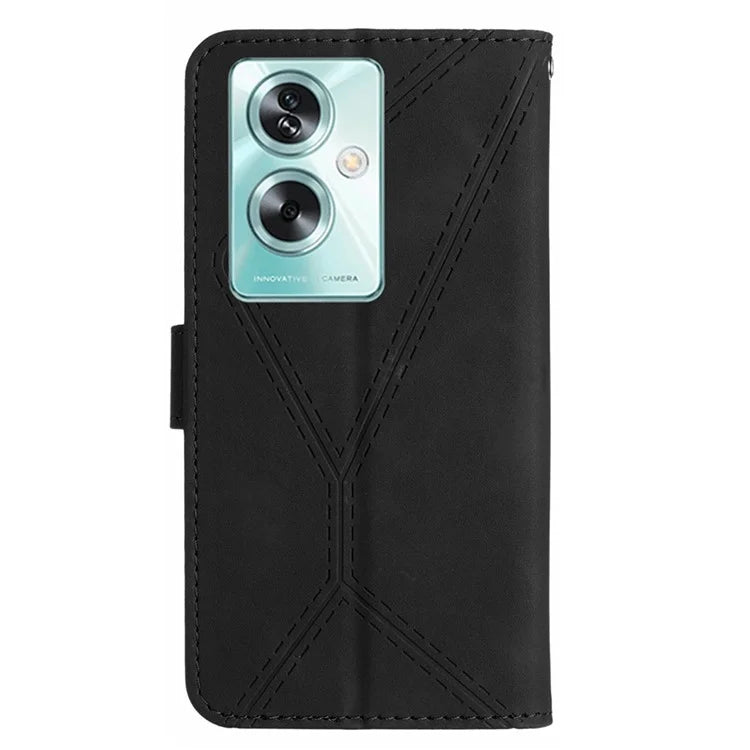 HT05 For Oppo A59 5G Skin-Feel Leather Case Wallet Splicing Phone Cover