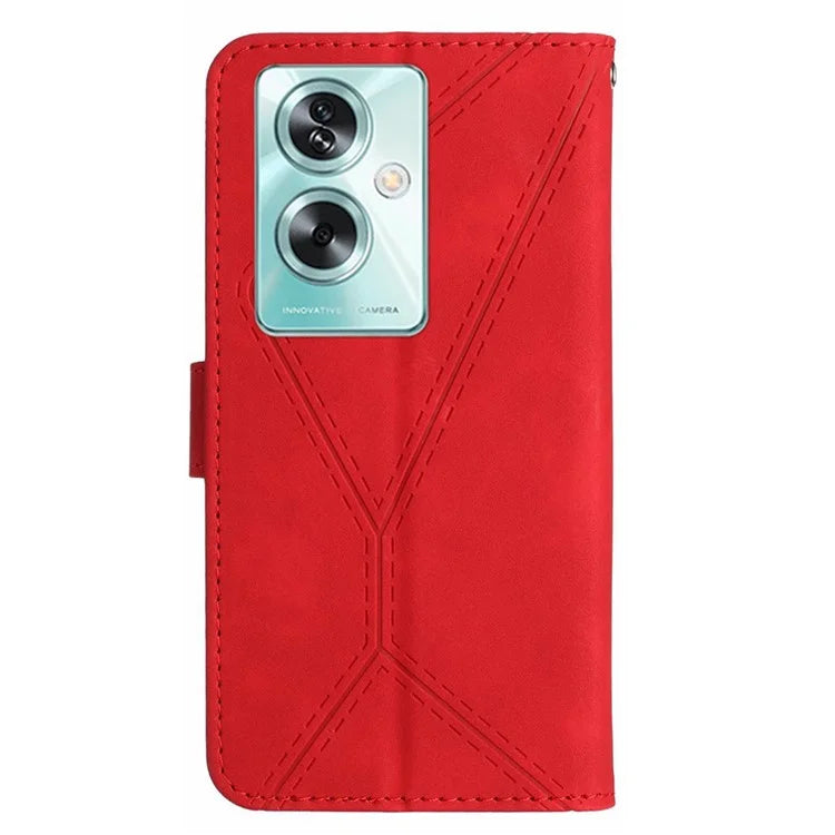 HT05 For Oppo A59 5G Skin-Feel Leather Case Wallet Splicing Phone Cover