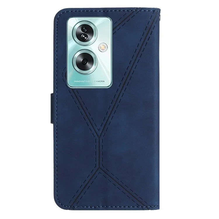 HT05 For Oppo A59 5G Skin-Feel Leather Case Wallet Splicing Phone Cover