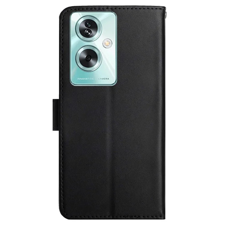 HT02 Genuine Cow Leather Case for Oppo A59 5G Wallet Phone Cover Nappa Texture