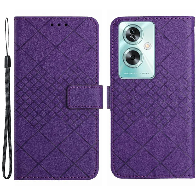 HT06 For Oppo A59 5G Leather Case Litchi Texture Flip Wallet Phone Cover