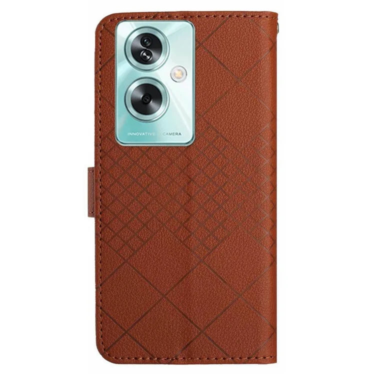 HT06 For Oppo A59 5G Leather Case Litchi Texture Flip Wallet Phone Cover