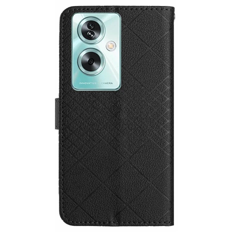 HT06 For Oppo A59 5G Leather Case Litchi Texture Flip Wallet Phone Cover