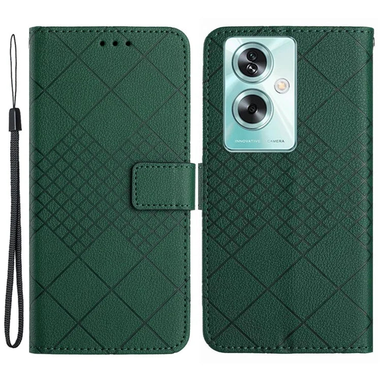 HT06 For Oppo A59 5G Leather Case Litchi Texture Flip Wallet Phone Cover