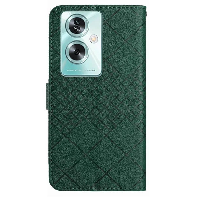 HT06 For Oppo A59 5G Leather Case Litchi Texture Flip Wallet Phone Cover
