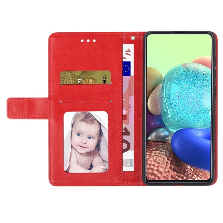 HT01 For Oppo A59 5G Phone Leather Case with Wallet Stand Imprint Y-shaped Line