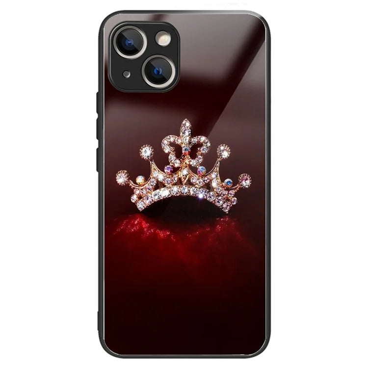 For iPhone 15 Plus Pattern Phone Case Anti-Scratch Tempered Glass