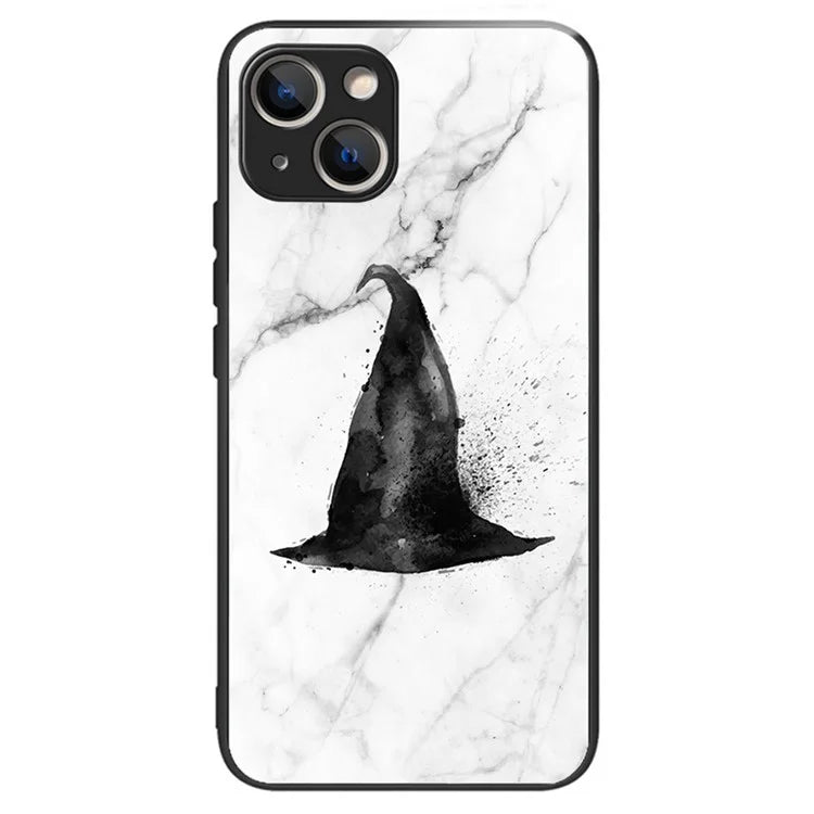 For iPhone 15 Plus Pattern Phone Case Anti-Scratch Tempered Glass