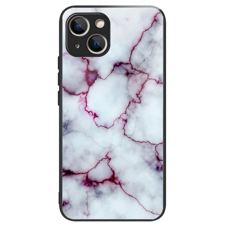 For iPhone 15 Plus Pattern Phone Case Anti-Scratch Tempered Glass