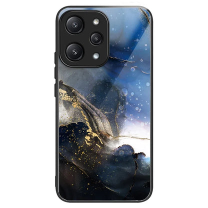 For Xiaomi Redmi 12 5G (Global) Tempered Glass Case TPU Frame Protective Phone Cover Pattern Printing