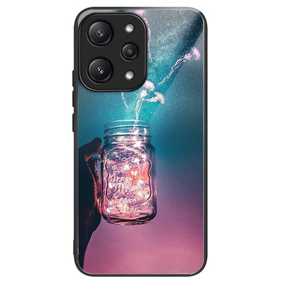For Xiaomi Redmi 12 5G (Global) Tempered Glass Case TPU Frame Protective Phone Cover Pattern Printing