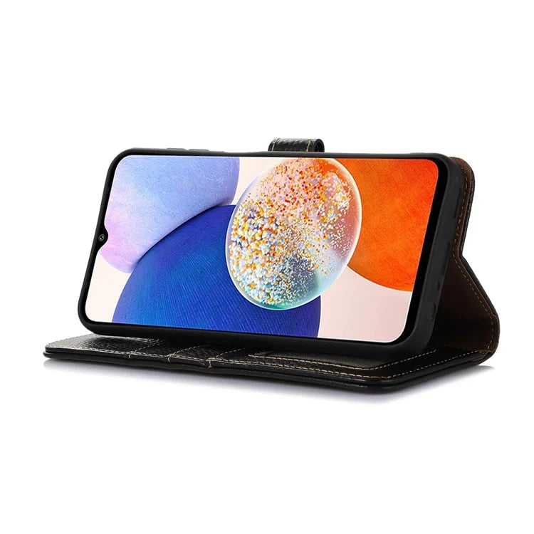 For Samsung Galaxy Xcover 7 RFID Blocking Phone Case Genuine Cow Leather Cover