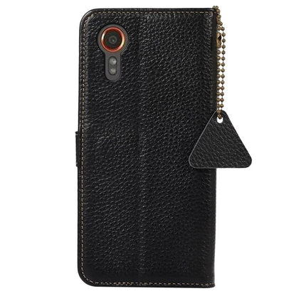 For Samsung Galaxy Xcover 7 RFID Blocking Phone Case Genuine Cow Leather Cover