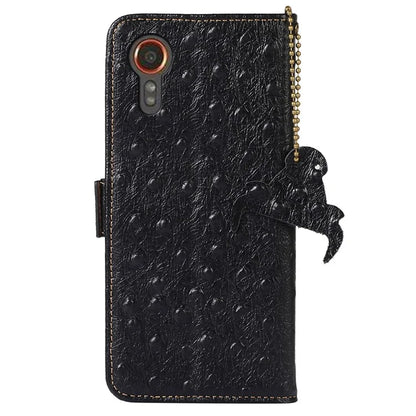For Samsung Galaxy Xcover 7 Genuine Cow Leather Case RFID Blocking Wallet Cover