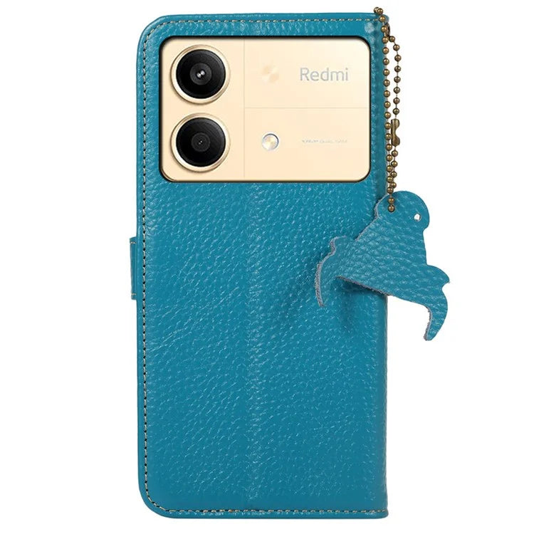 For Xiaomi Redmi Note 13R Pro 5G Genuine Cow Leather Phone Case with Card Slots