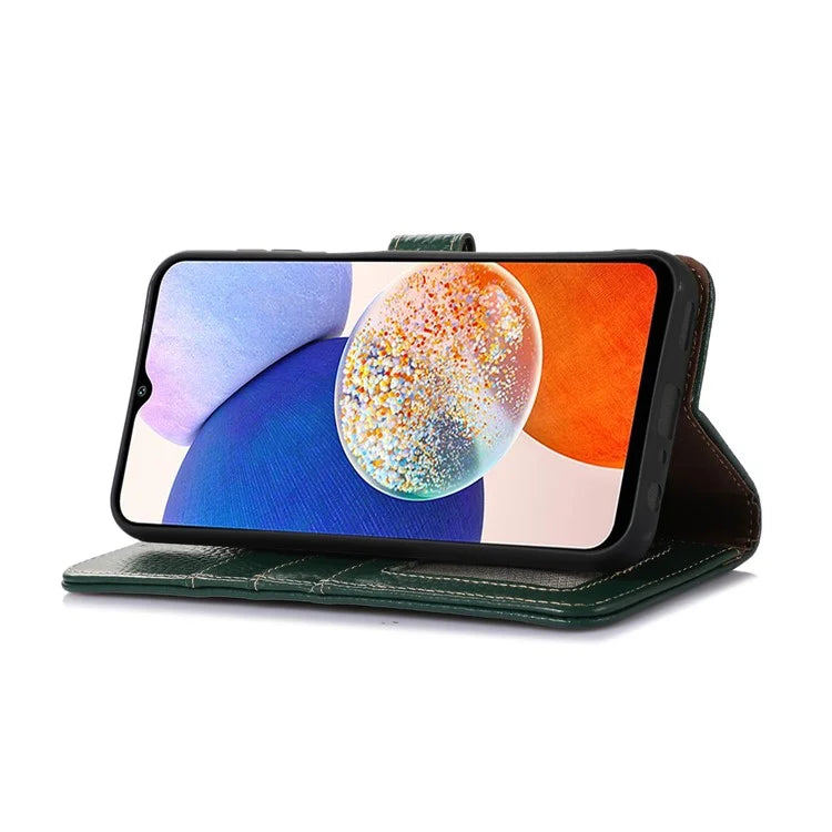 For Xiaomi Redmi Note 13R Pro 5G Genuine Cow Leather Phone Case with Card Slots