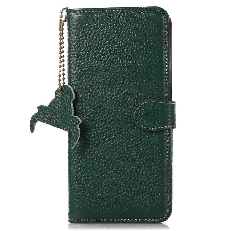 For Xiaomi Redmi Note 13R Pro 5G Genuine Cow Leather Phone Case with Card Slots