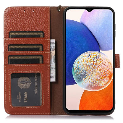 For Xiaomi Redmi Note 13R Pro 5G Genuine Cow Leather Phone Case with Card Slots