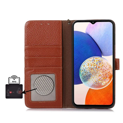 For Xiaomi Redmi Note 13R Pro 5G Genuine Cow Leather Phone Case with Card Slots