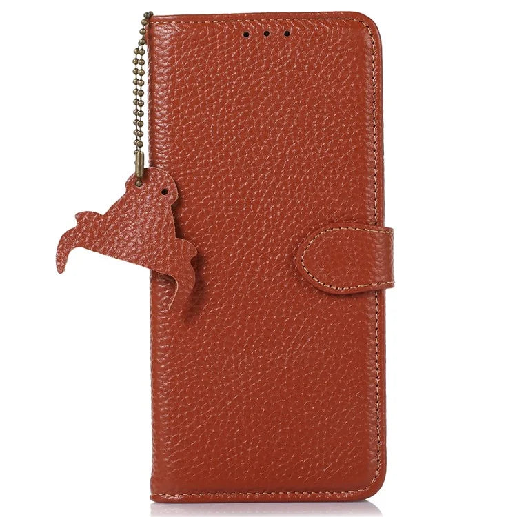 For Xiaomi Redmi Note 13R Pro 5G Genuine Cow Leather Phone Case with Card Slots