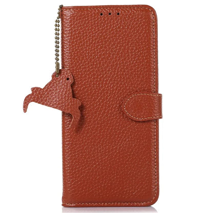 For Xiaomi Redmi Note 13R Pro 5G Genuine Cow Leather Phone Case with Card Slots