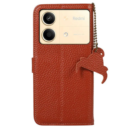 For Xiaomi Redmi Note 13R Pro 5G Genuine Cow Leather Phone Case with Card Slots