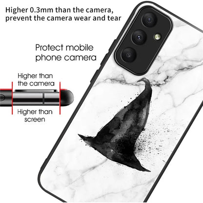 For Samsung Galaxy A55 5G Phone Back Cover Tempered Glass Pattern Design Case