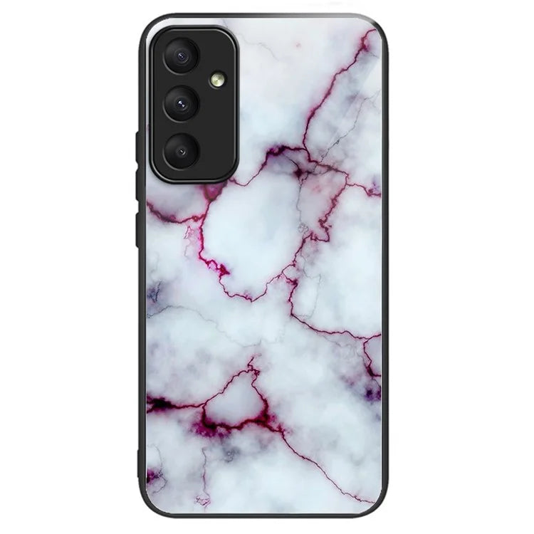 For Samsung Galaxy A55 5G Phone Back Cover Tempered Glass Pattern Design Case